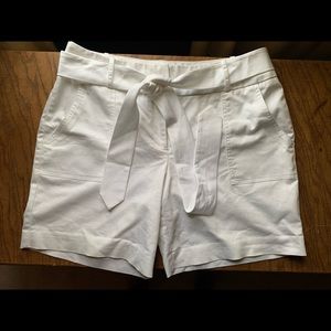 White belted shorts